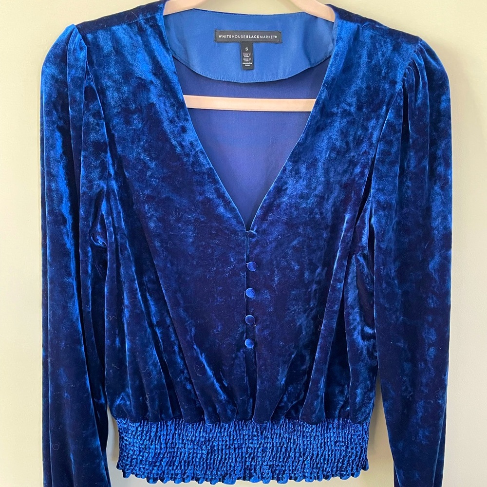 Royal Blue Velvet Sweater